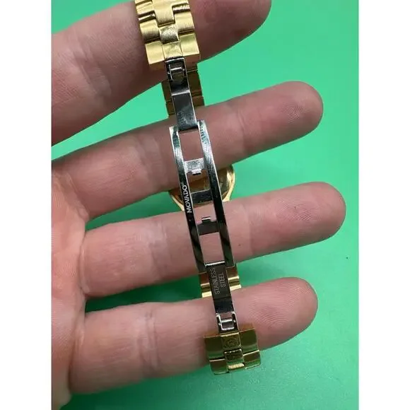 Movado Museum 88 E4 1844 Gold-Plated Women Swiss Watch  display picture 3
